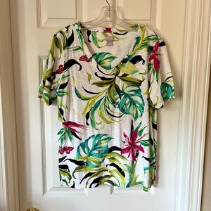 Chico’s Tropical Print Tee